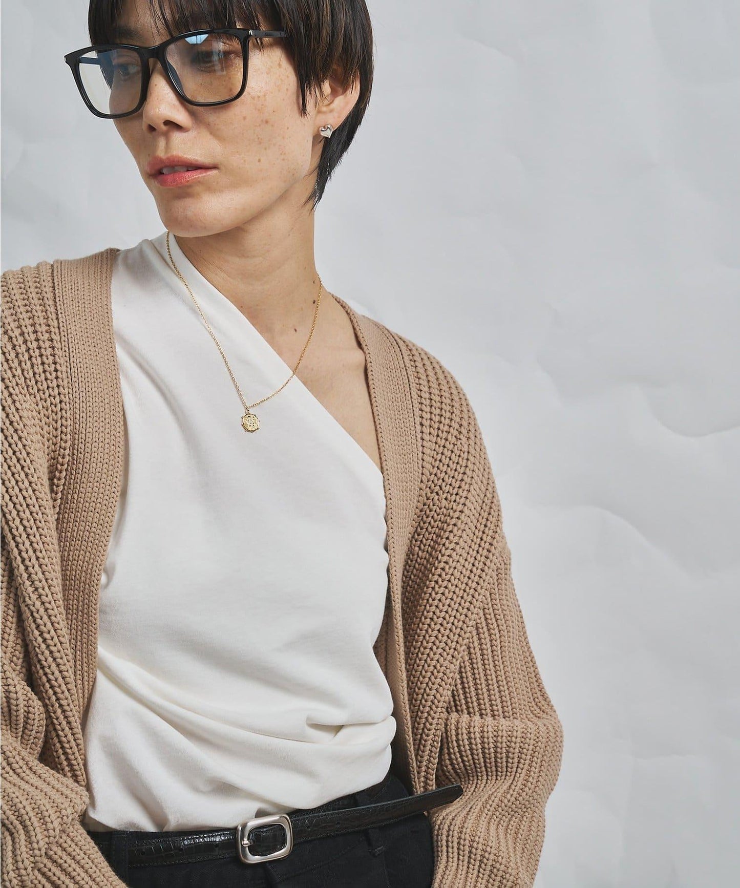 GEMINI 單肩設計 針織上衣