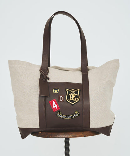 MARCO MASI 亞麻貼布托特包