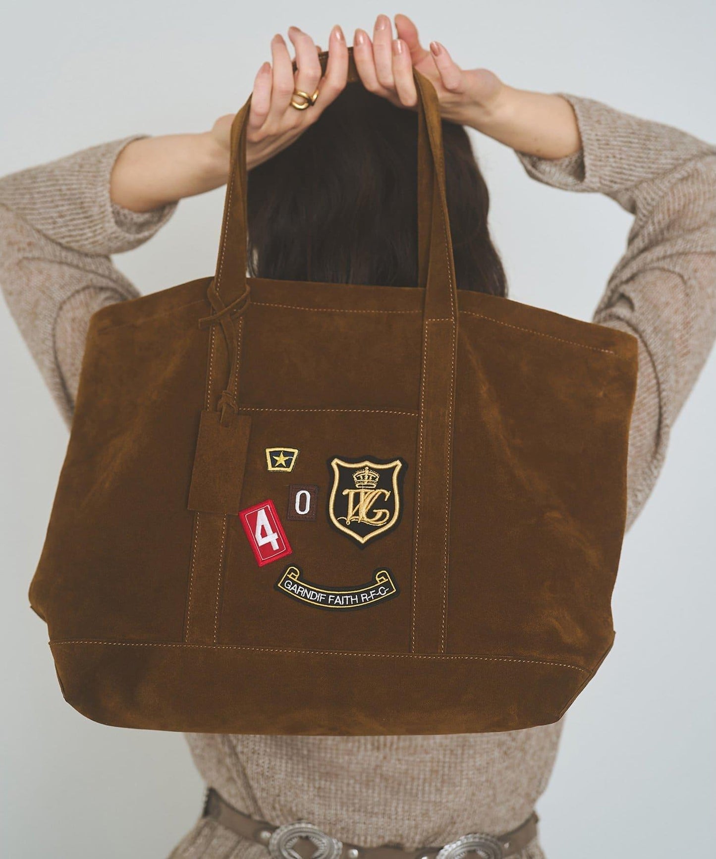 MARCO MASI 絨面革貼章托特包