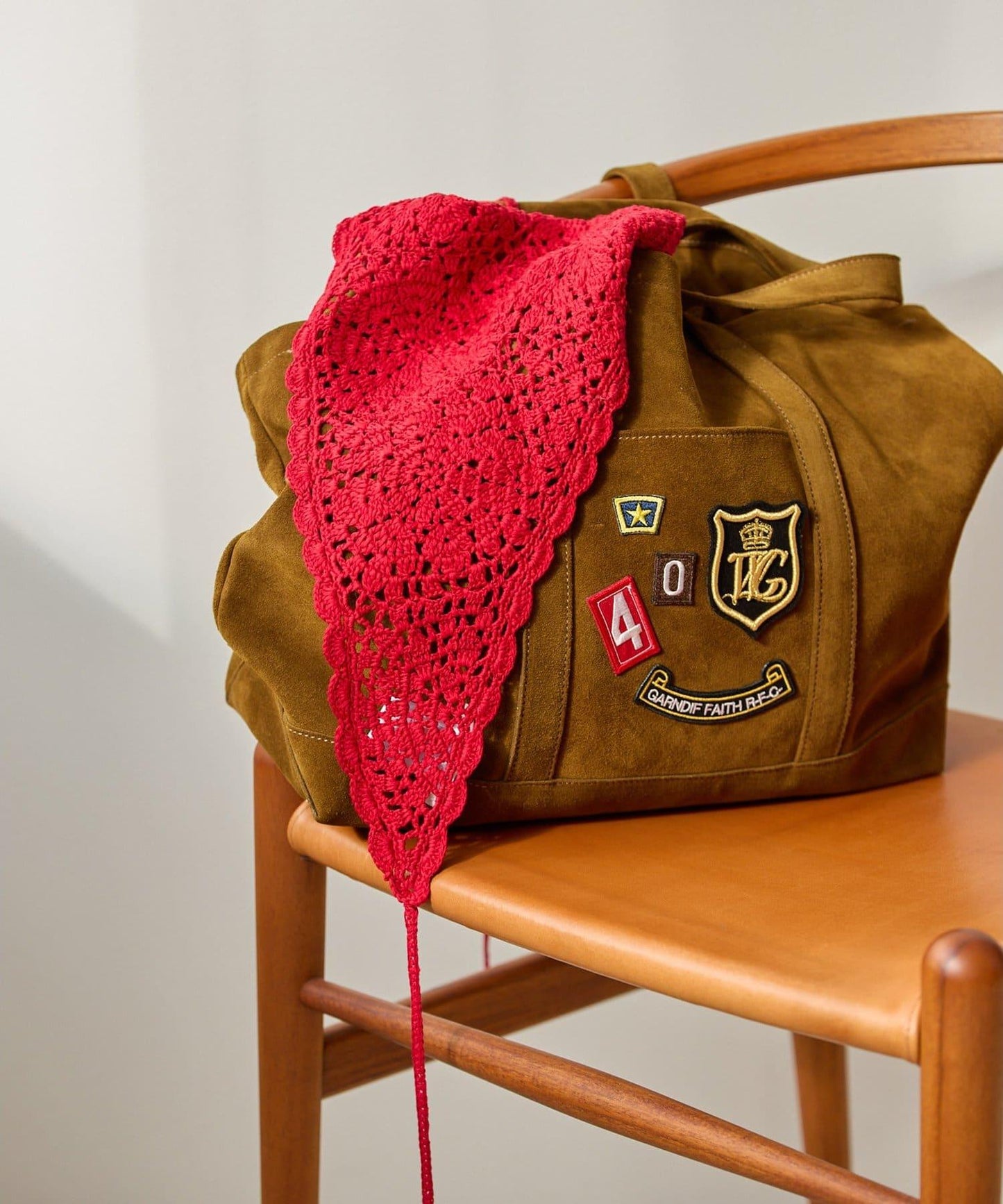 MARCO MASI 絨面革貼章托特包