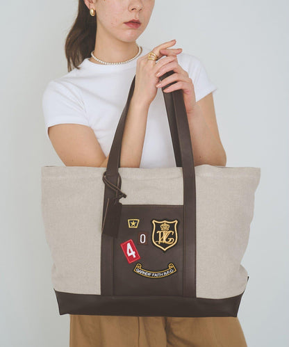 MARCO MASI 亞麻貼布托特包