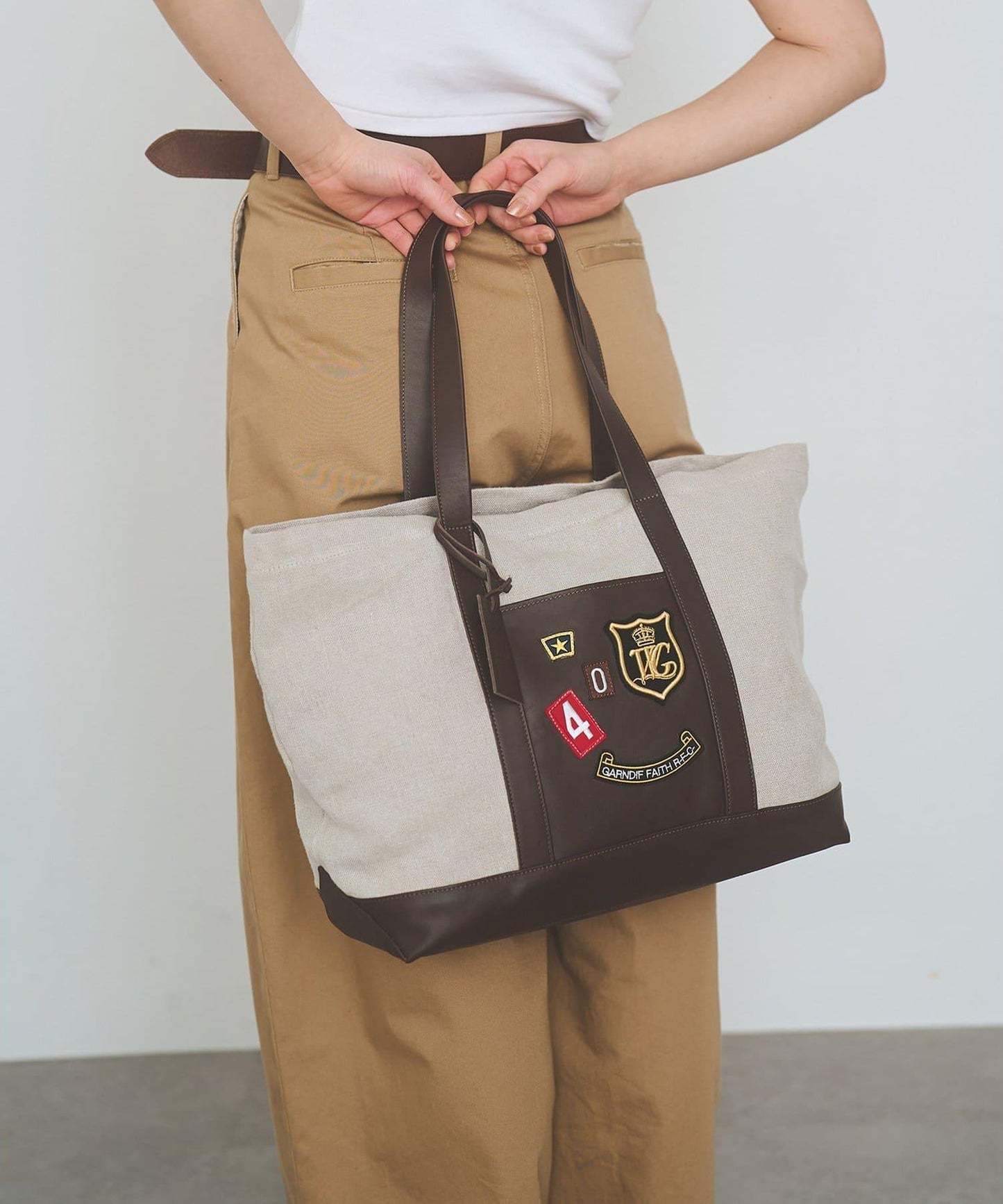 MARCO MASI 亞麻貼布托特包