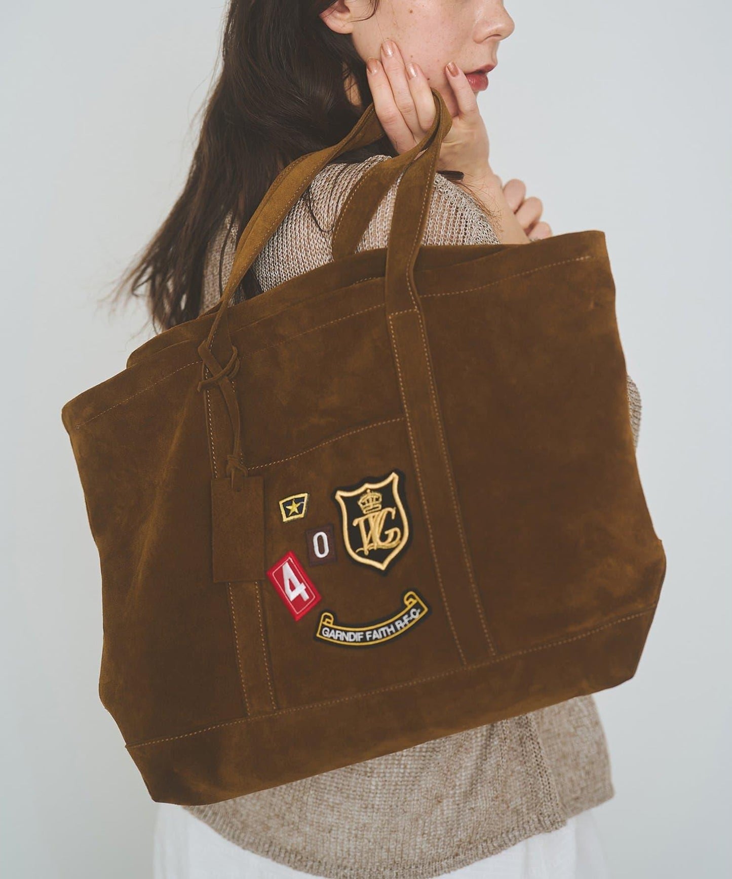 MARCO MASI 絨面革貼章托特包