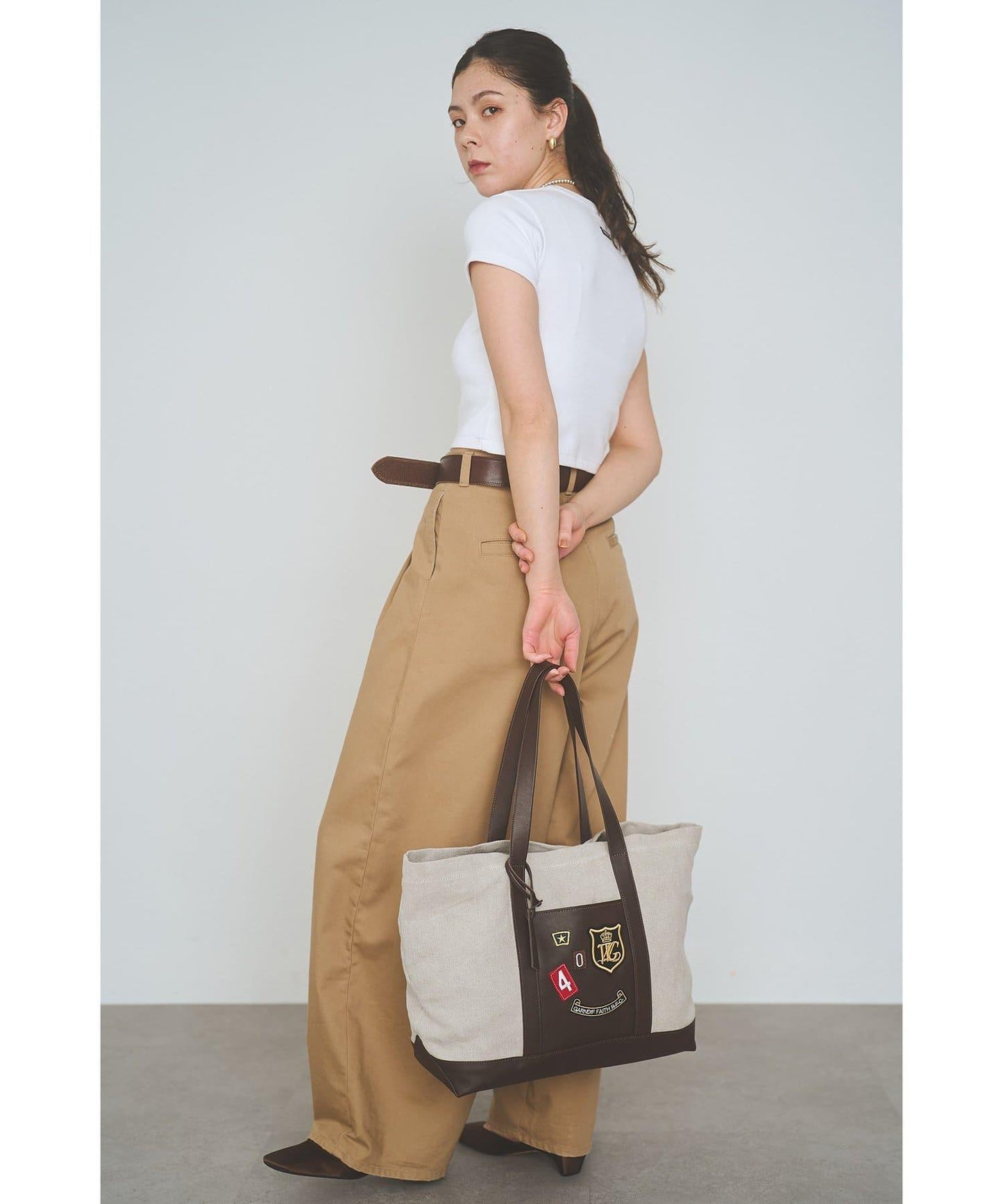 MARCO MASI 亞麻貼布托特包