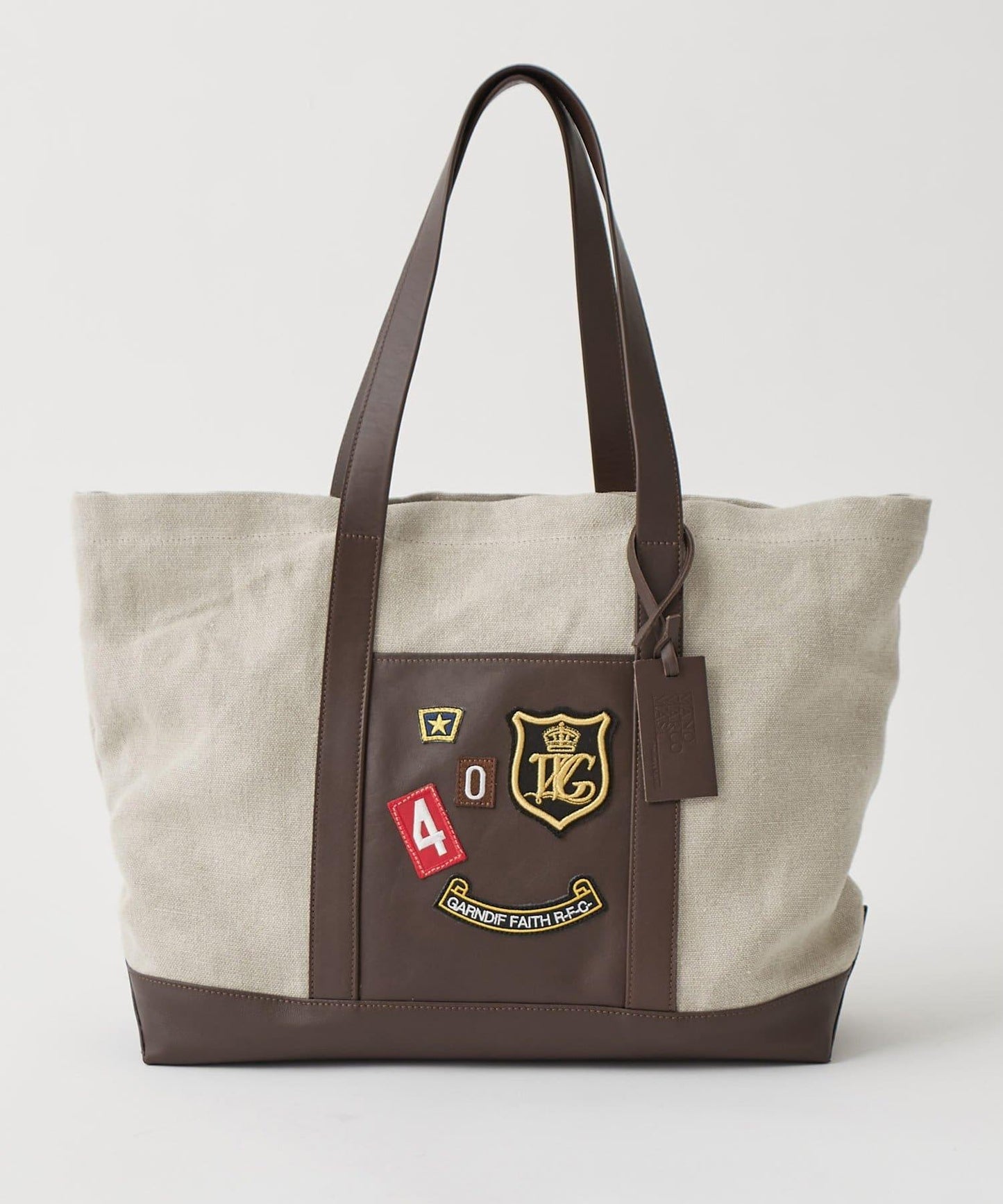 MARCO MASI 亞麻貼布托特包