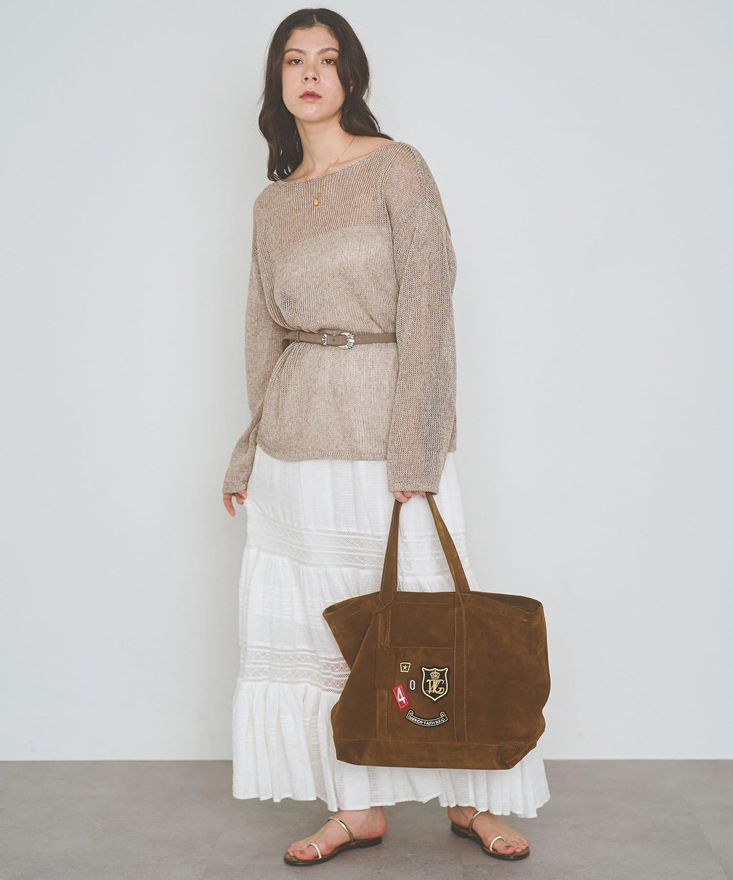 MARCO MASI 絨面革貼章托特包