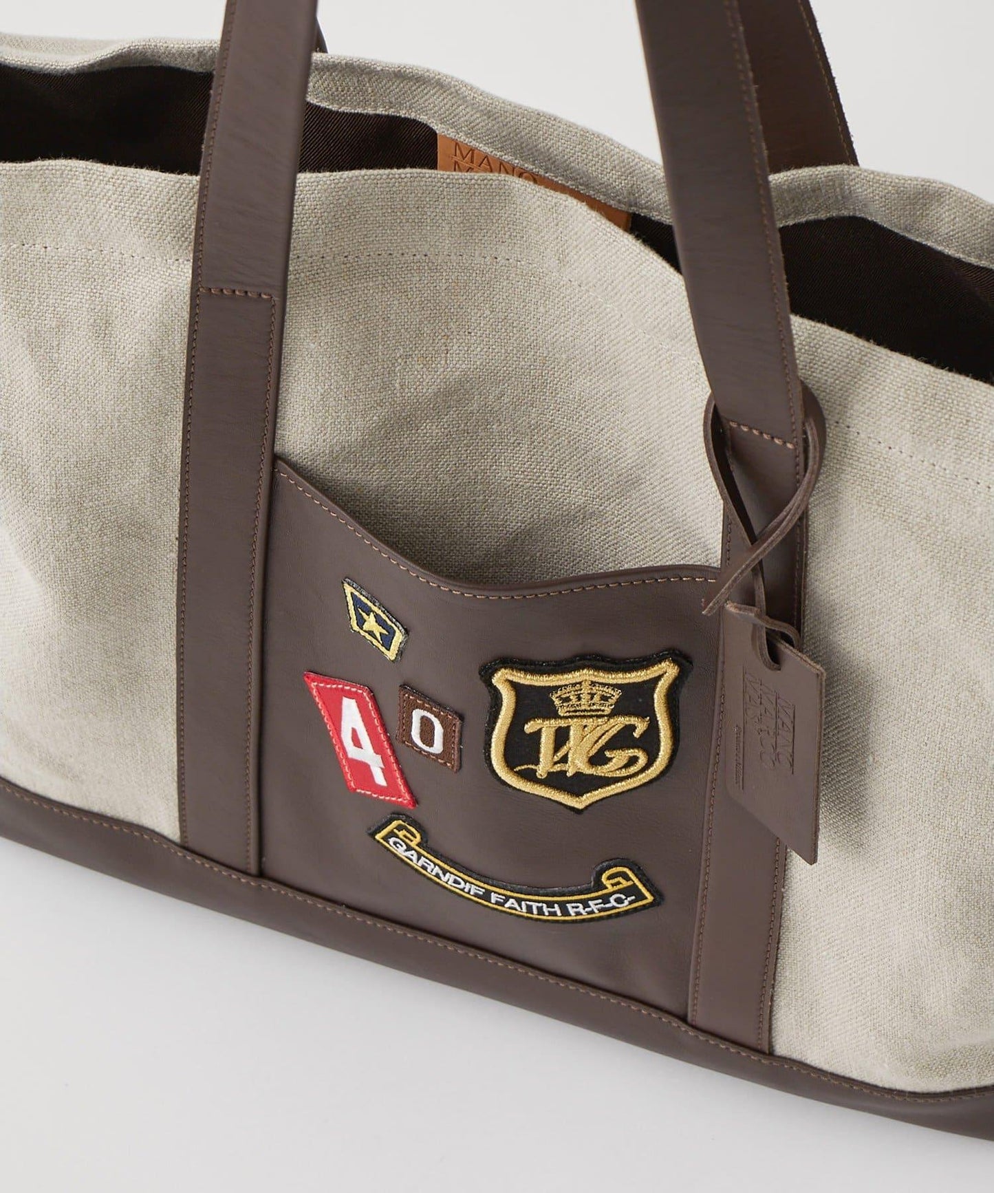 MARCO MASI 亞麻貼布托特包