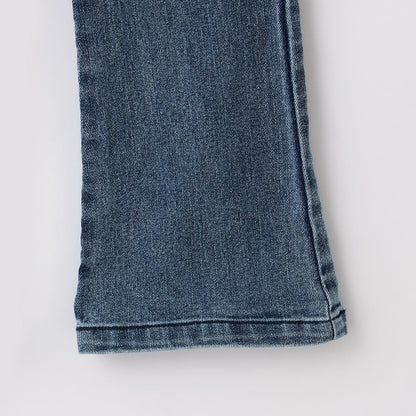 彈力牛仔喇叭褲