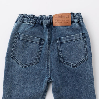 彈力牛仔喇叭褲