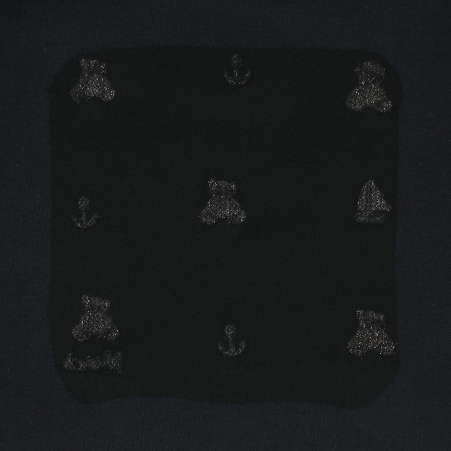 熊刺繡海軍風長袖T恤