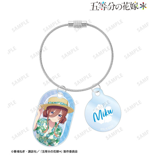 《五等分的新娘》 中野三玖 雙連金屬線亞克力鑰匙扣 夏威夷襯衫ver.