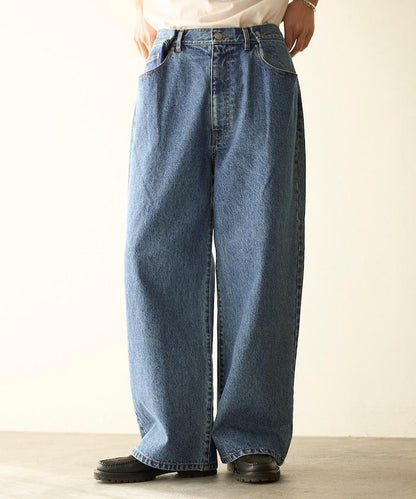 設計褶皺 Japan denim 寬鬆廓形 牛仔褲