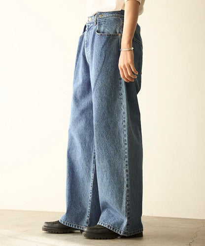 設計褶皺 Japan denim 寬鬆廓形 牛仔褲