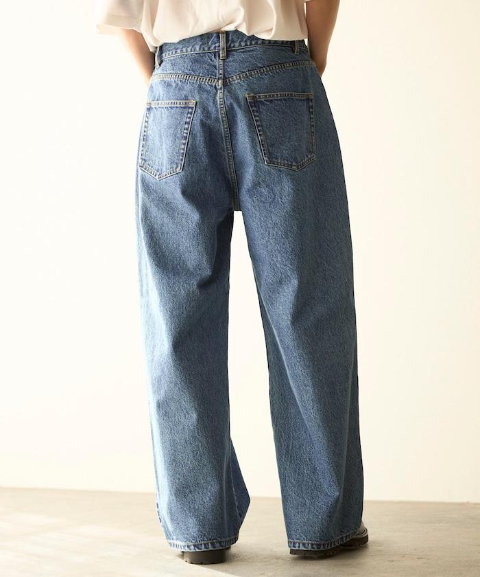 設計褶皺 Japan denim 寬鬆廓形 牛仔褲