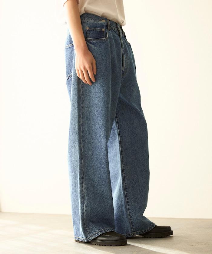 設計褶皺 Japan denim 寬鬆廓形 牛仔褲
