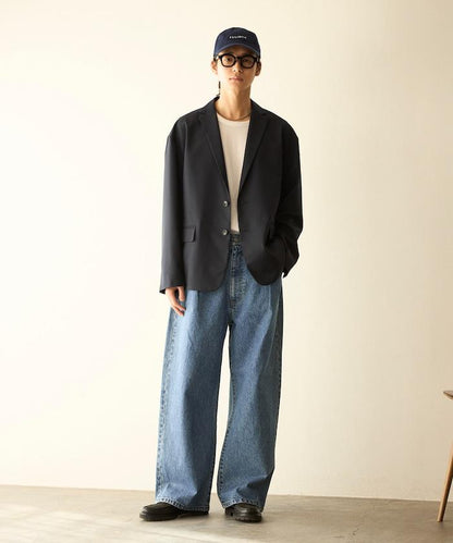 設計褶皺 Japan denim 寬鬆廓形 牛仔褲