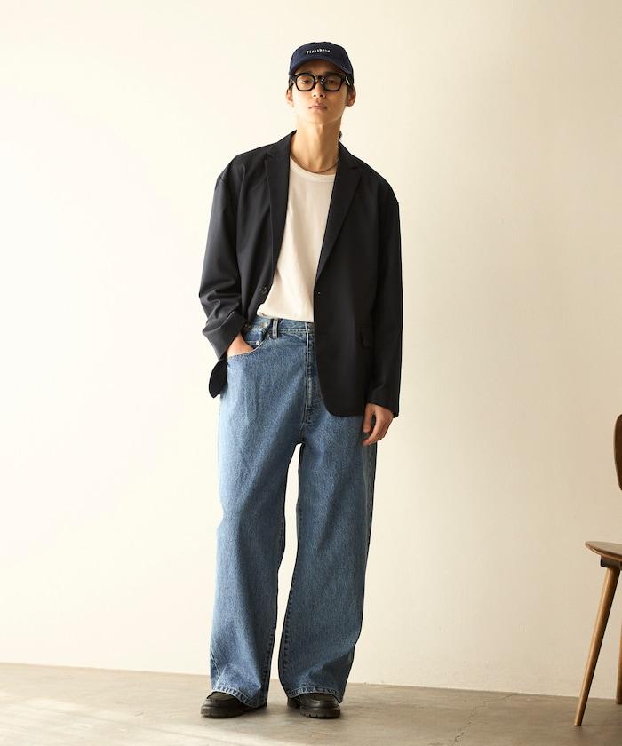 設計褶皺 Japan denim 寬鬆廓形 牛仔褲