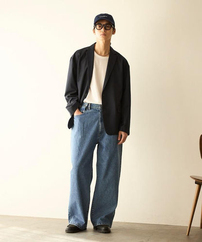 設計褶皺 Japan denim 寬鬆廓形 牛仔褲