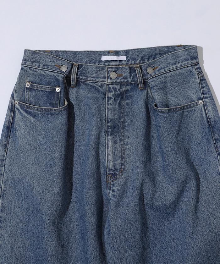 設計褶皺 Japan denim 寬鬆廓形 牛仔褲