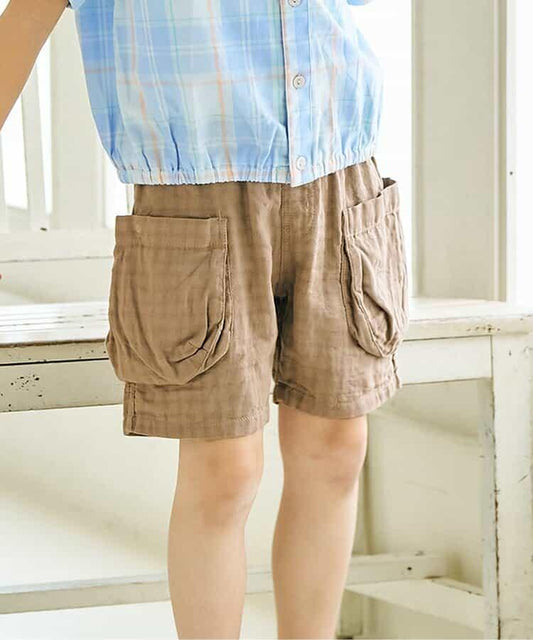 雙層紗側邊口袋五分褲
