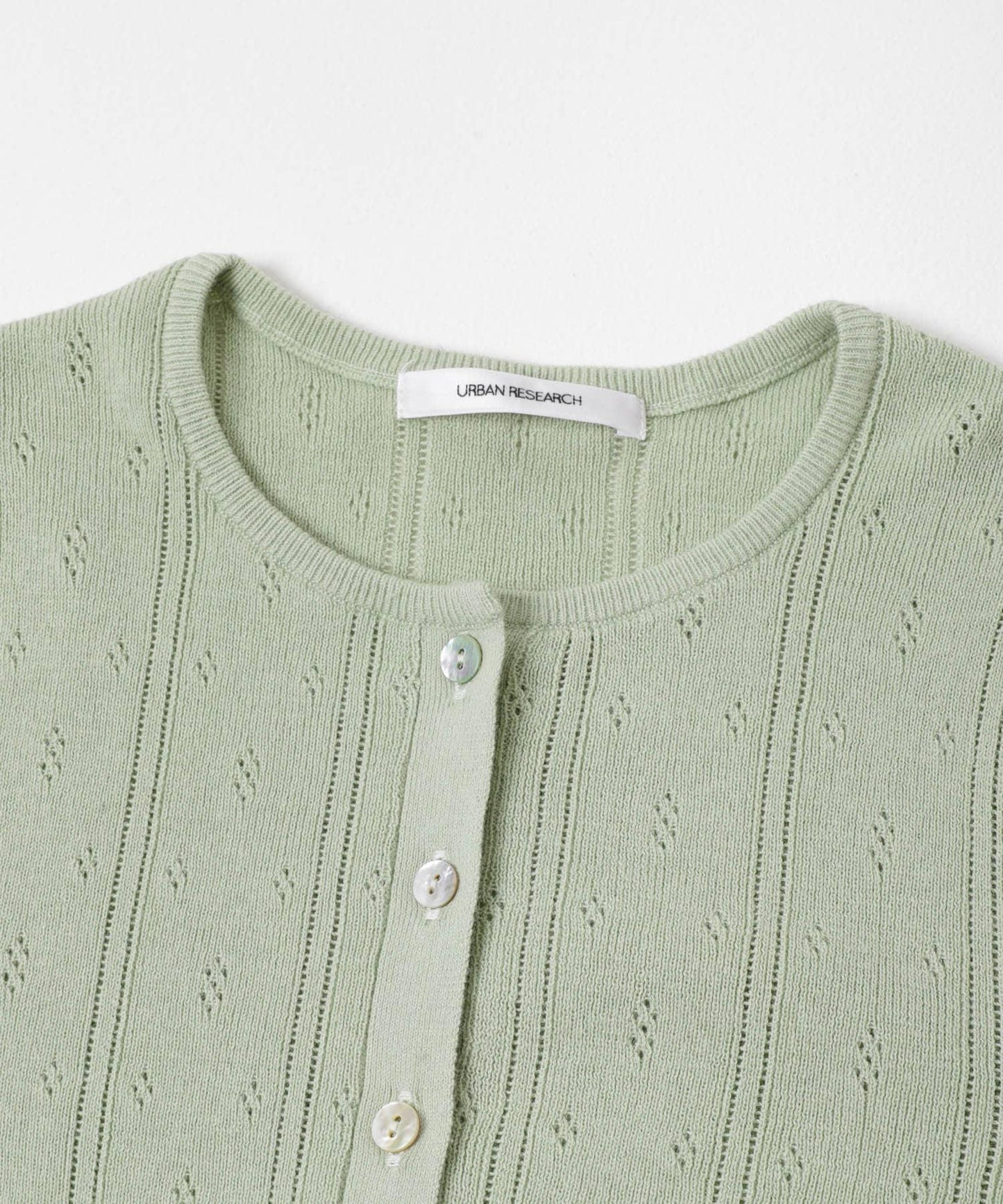 圖案Mesh 亨利領 針織上衣