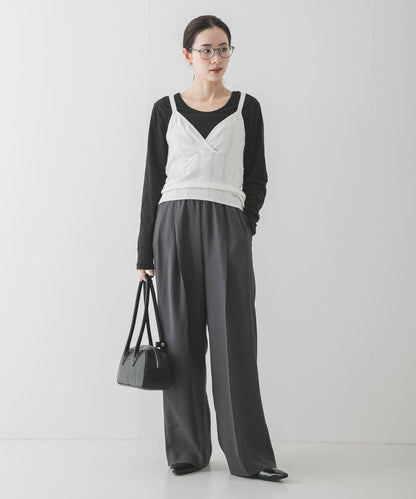 圖案網眼針織吊帶背心