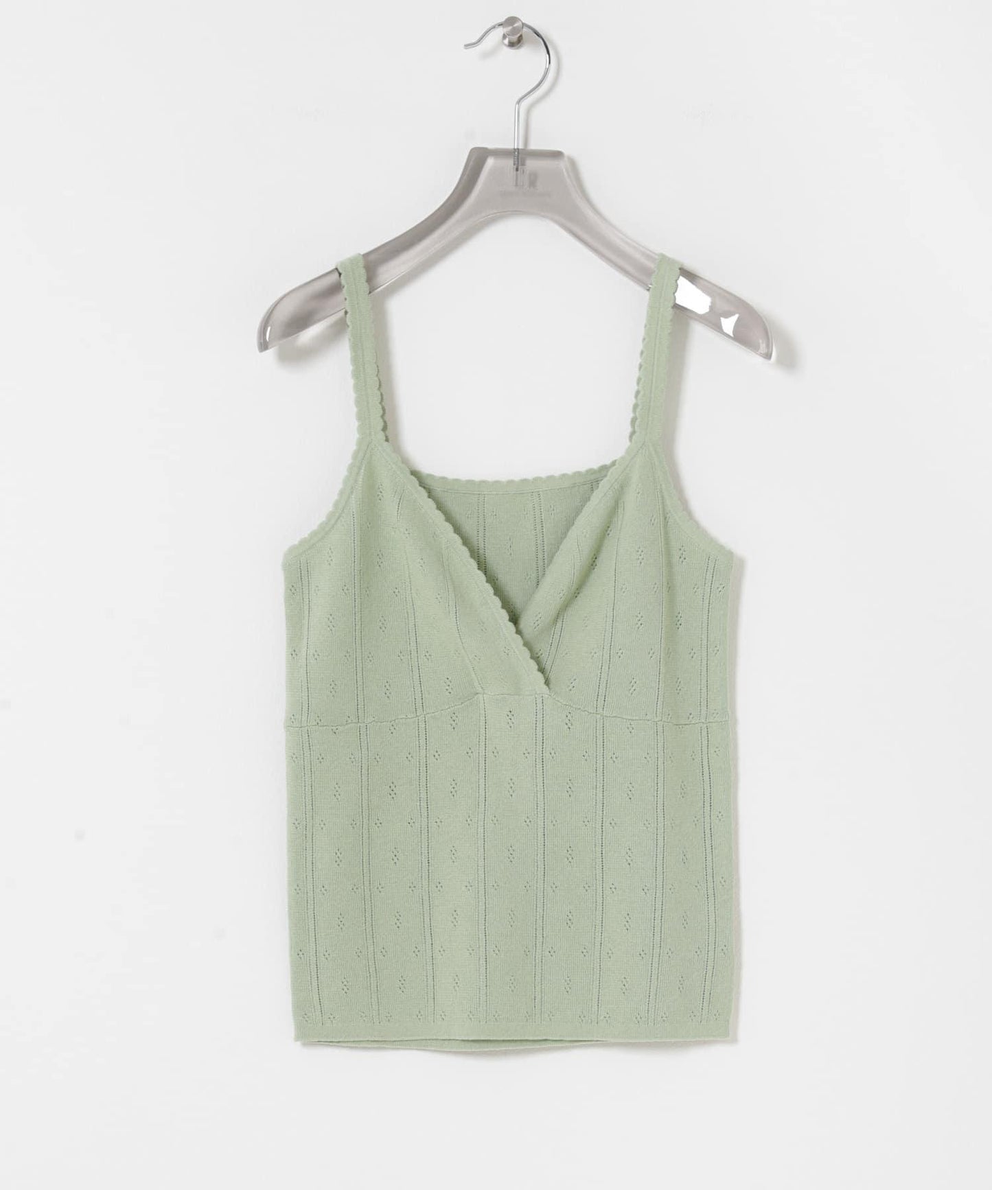 圖案網眼針織吊帶背心