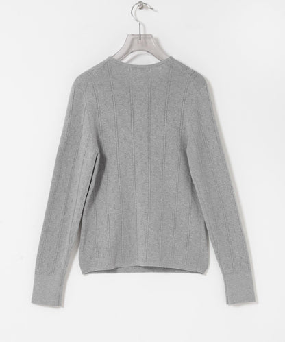 圖案Mesh 亨利領 針織上衣