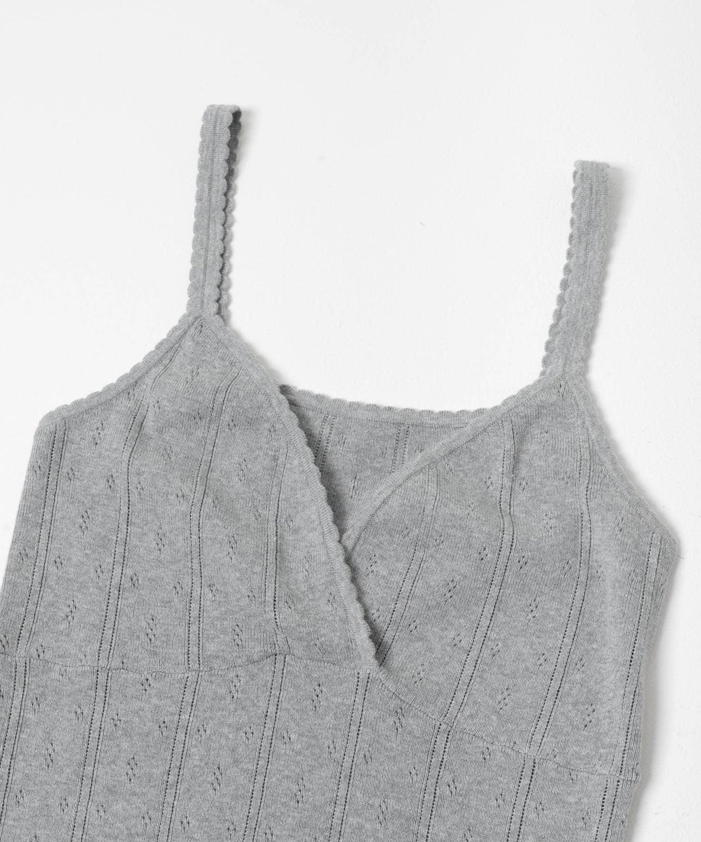 圖案網眼針織吊帶背心