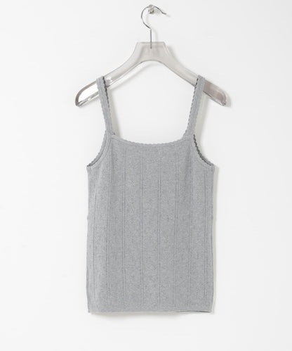 圖案網眼針織吊帶背心