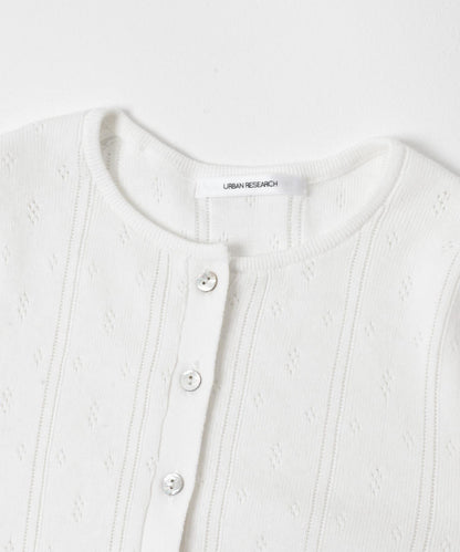 圖案Mesh 亨利領 針織上衣