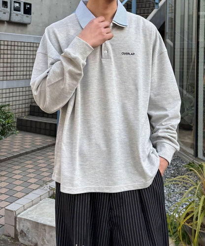 拼接領鹿子紋POLO衫