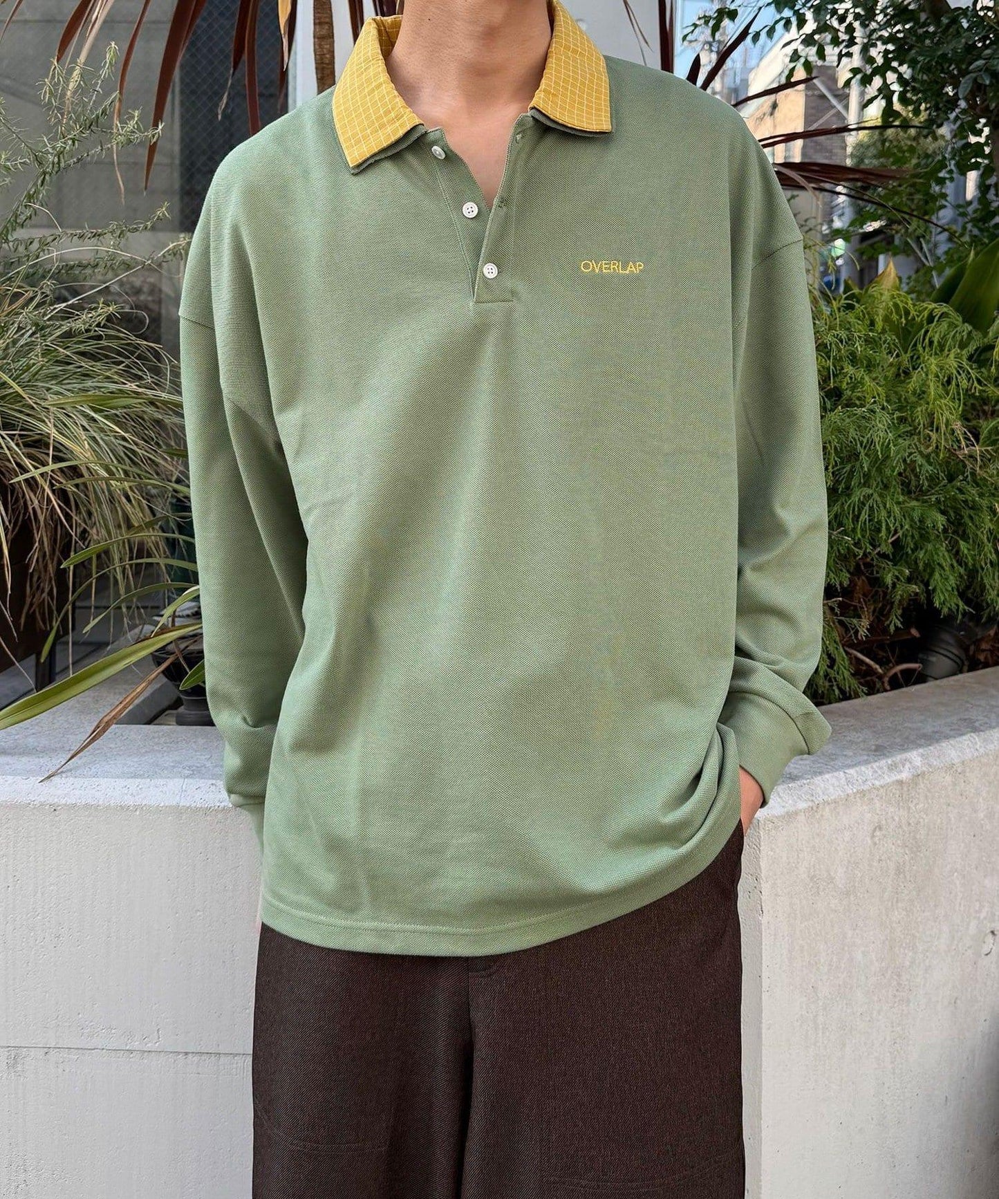 拼接領鹿子紋POLO衫