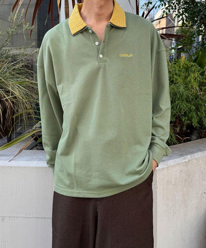 拼接領鹿子紋POLO衫