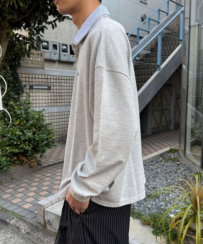 拼接領鹿子紋POLO衫