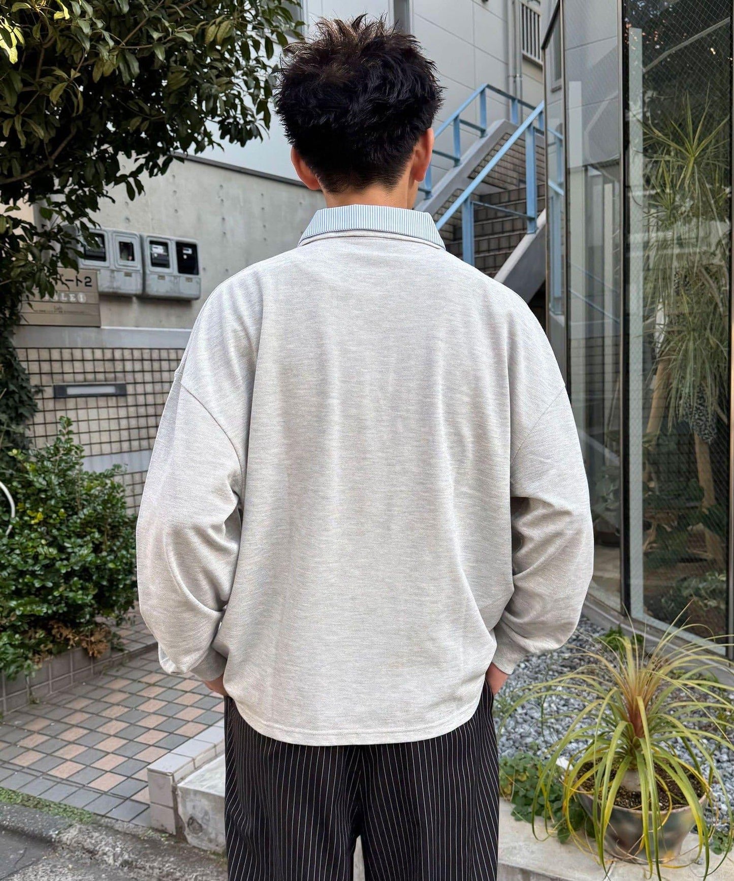 拼接領鹿子紋POLO衫