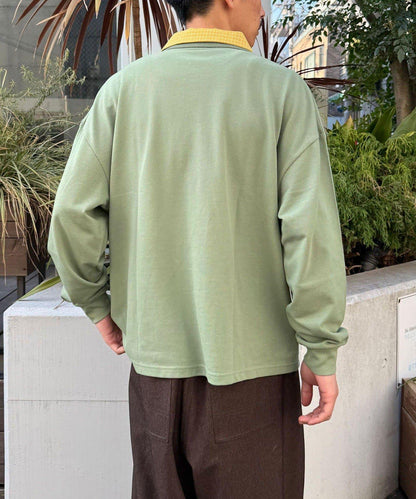 拼接領鹿子紋POLO衫