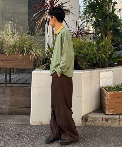 拼接領鹿子紋POLO衫