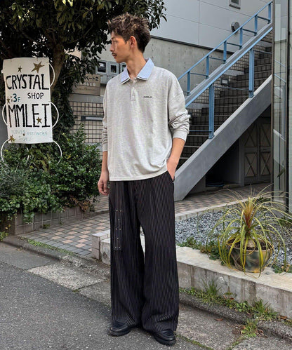 拼接領鹿子紋POLO衫