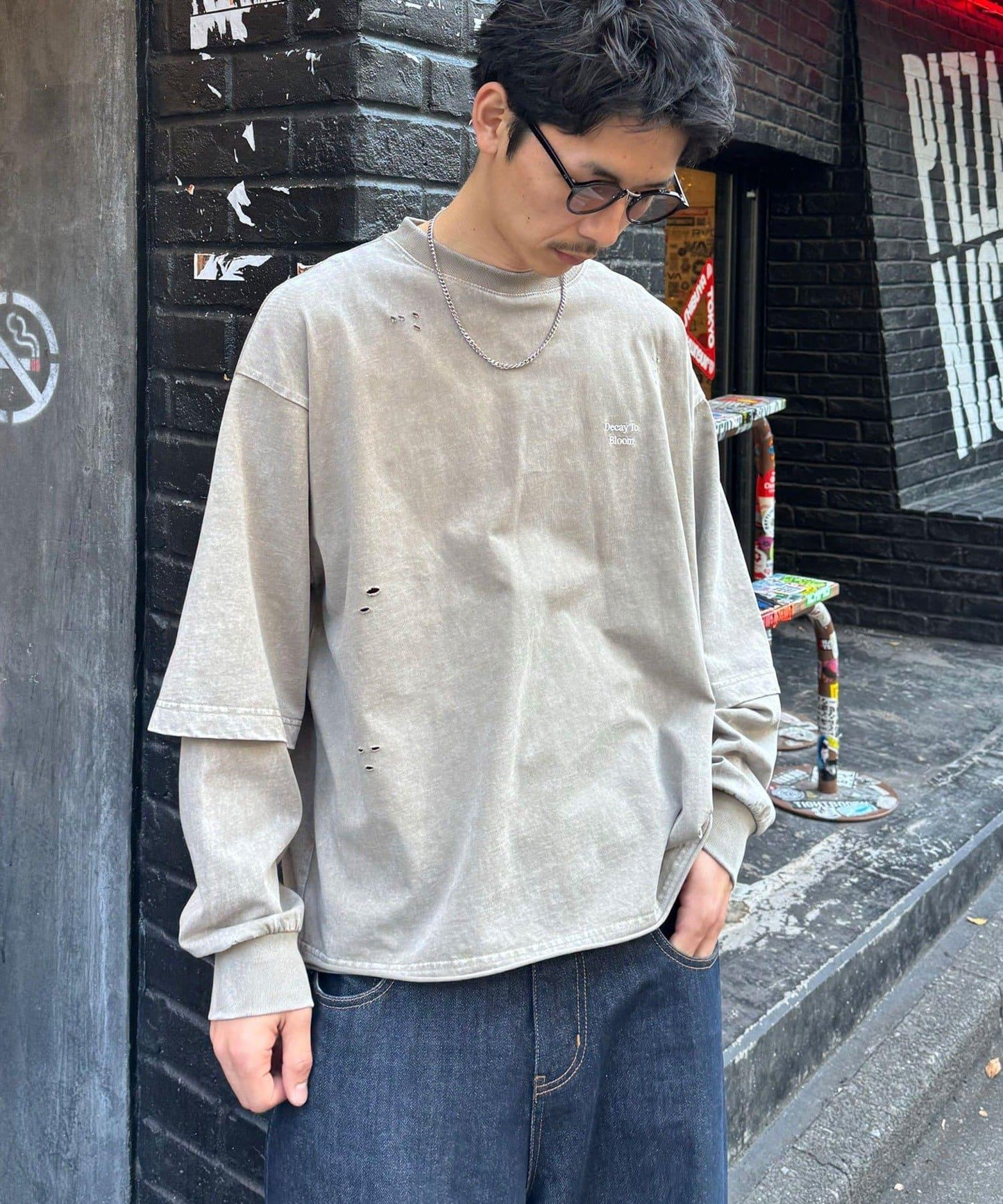 做舊層次感 長袖T恤