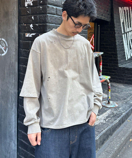 做舊層次感 長袖T恤