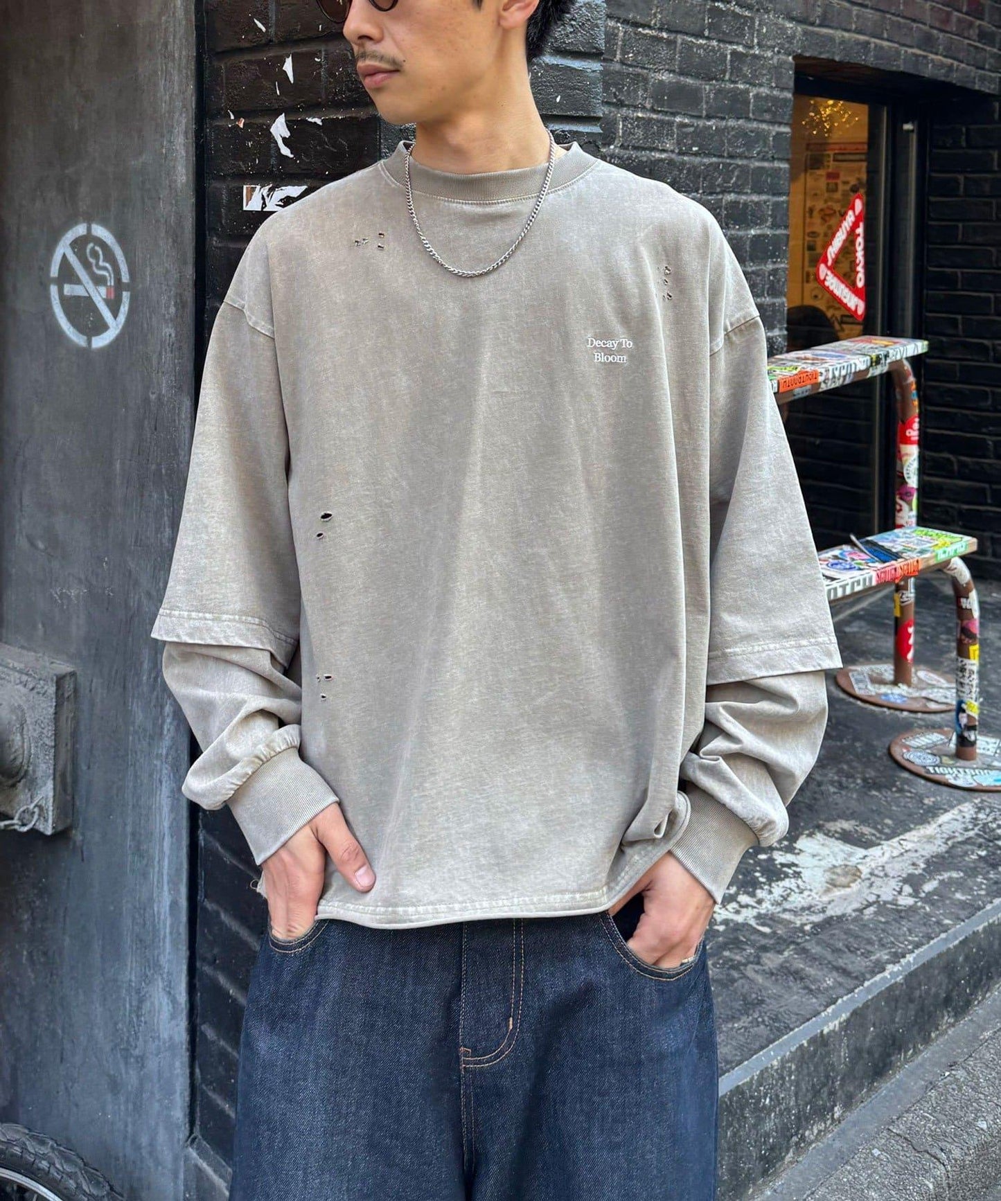 做舊層次感 長袖T恤