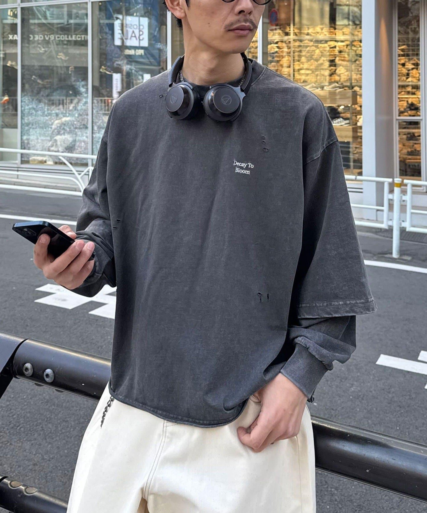 做舊層次感 長袖T恤