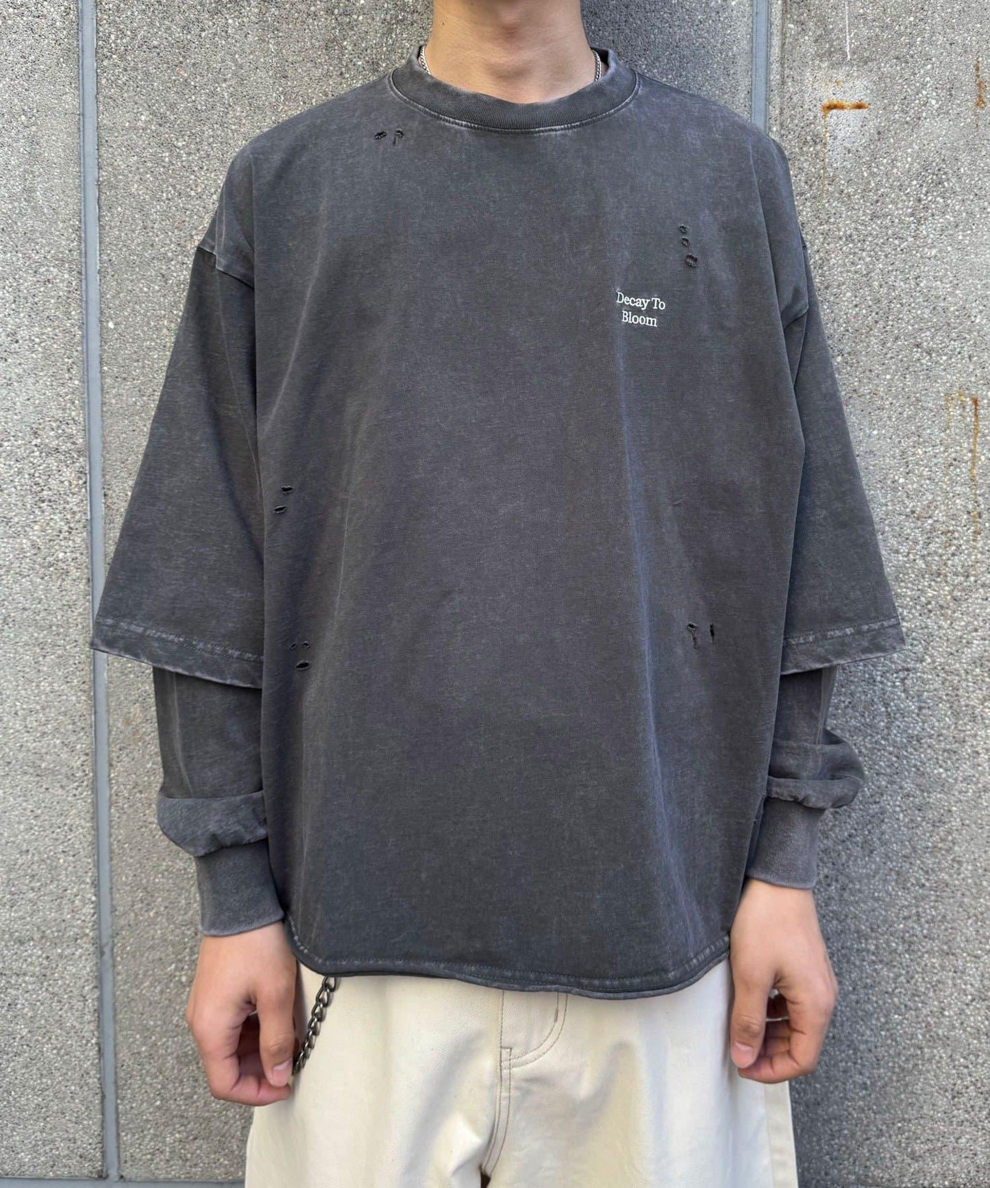 做舊層次感 長袖T恤