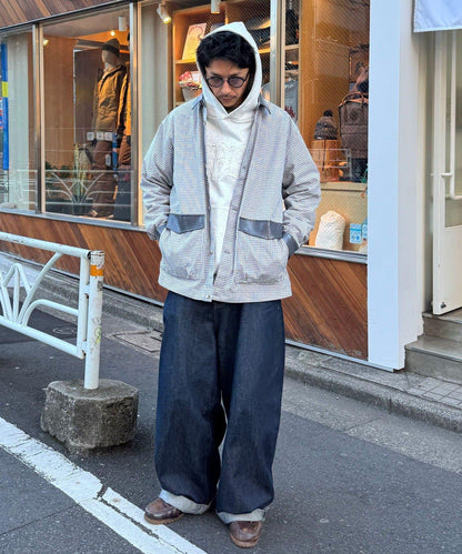 皮革拼接領設計襯衫夾克