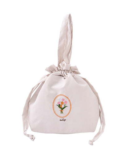 鬱金香刺繡 保冷 束口包袋