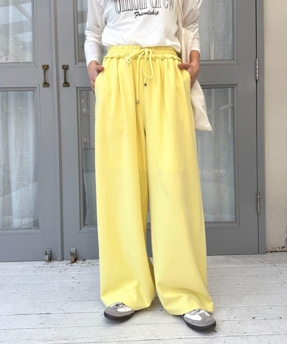 喬其紗鬆緊休閒褲