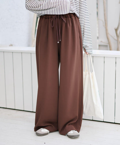 喬其紗鬆緊休閒褲