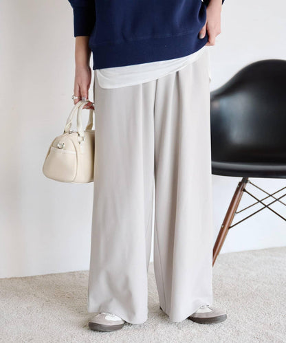 喬其紗鬆緊休閒褲