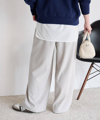 喬其紗鬆緊休閒褲